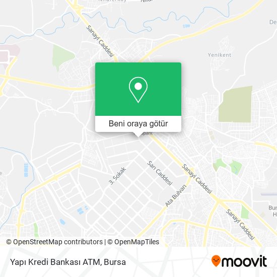 Yapı Kredi Bankası ATM harita
