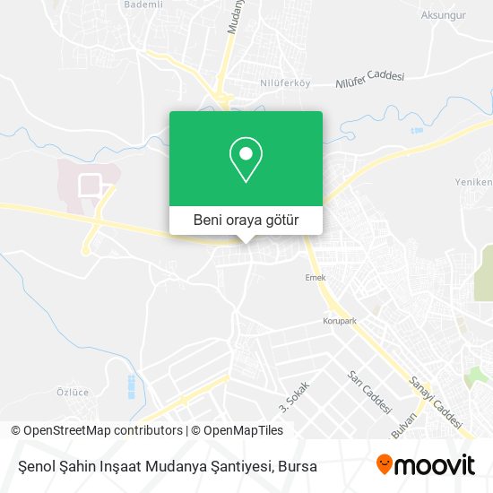 Şenol Şahin Inşaat Mudanya Şantiyesi harita