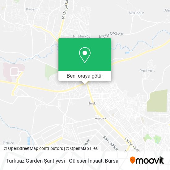 Turkuaz Garden Şantiyesi - Güleser İnşaat harita