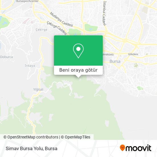 Simav Bursa Yolu harita