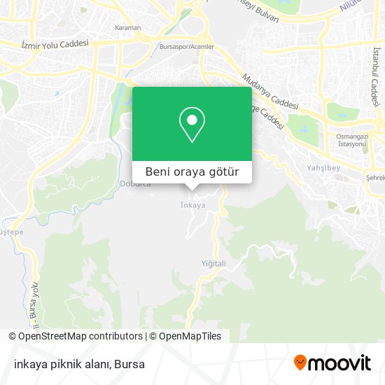 inkaya piknik alanı harita
