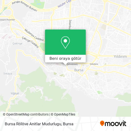 Bursa Rölöve Anitlar Mudurlugu harita