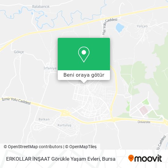 ERKOLLAR İNŞAAT Görükle Yaşam Evleri harita