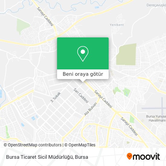 Bursa Ticaret Sicil Müdürlüğü harita