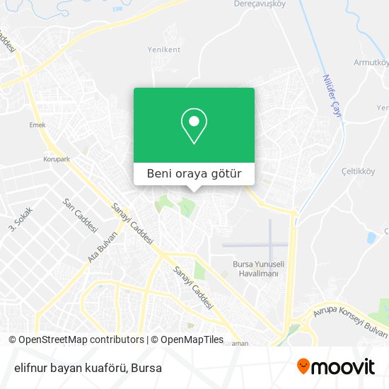 elifnur bayan kuaförü harita