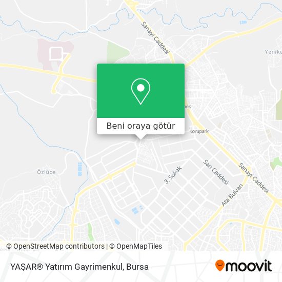 YAŞAR® Yatırım Gayrimenkul harita