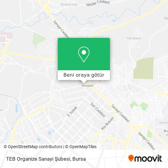 TEB Organize Sanayi Şubesi harita