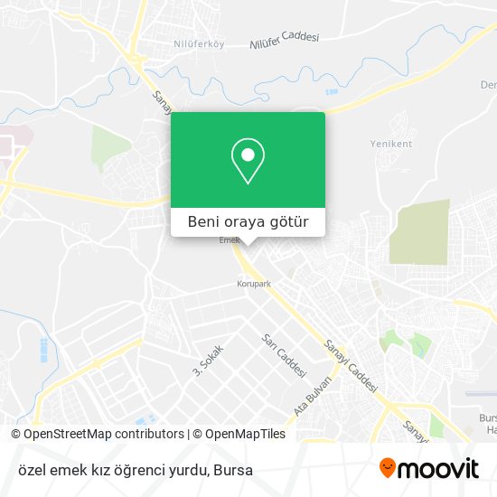 özel emek kız öğrenci yurdu harita