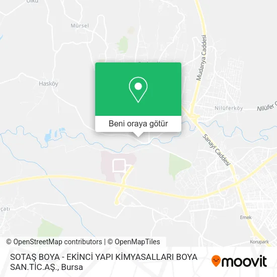 SOTAŞ BOYA - EKİNCİ YAPI KİMYASALLARI BOYA SAN.TİC.AŞ. harita