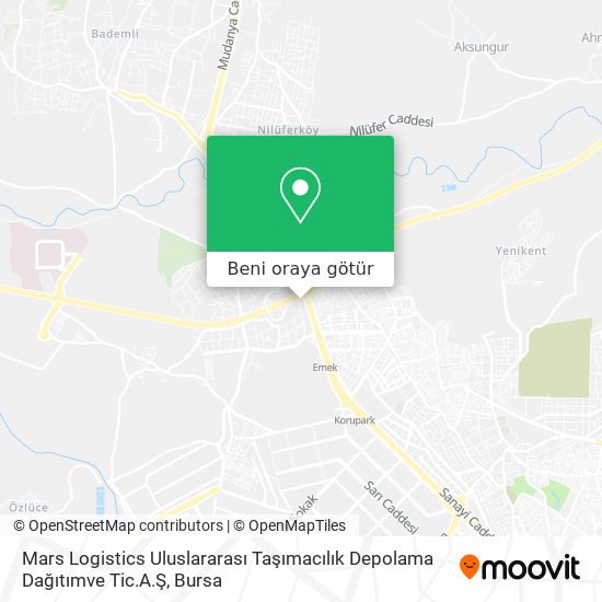 Mars Logistics Uluslararası Taşımacılık Depolama Dağıtımve Tic.A.Ş harita