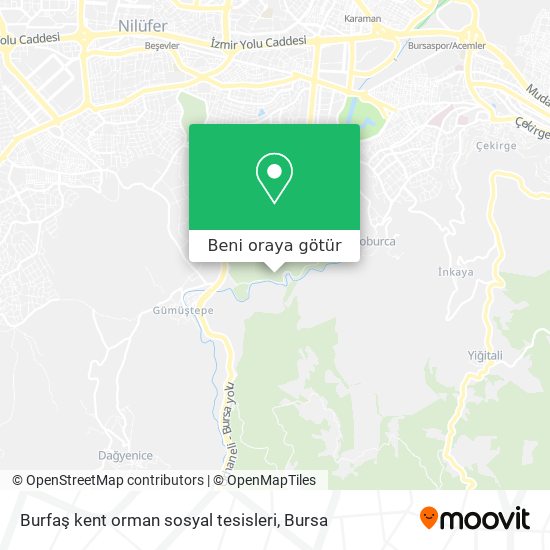 Burfaş kent orman sosyal tesisleri harita