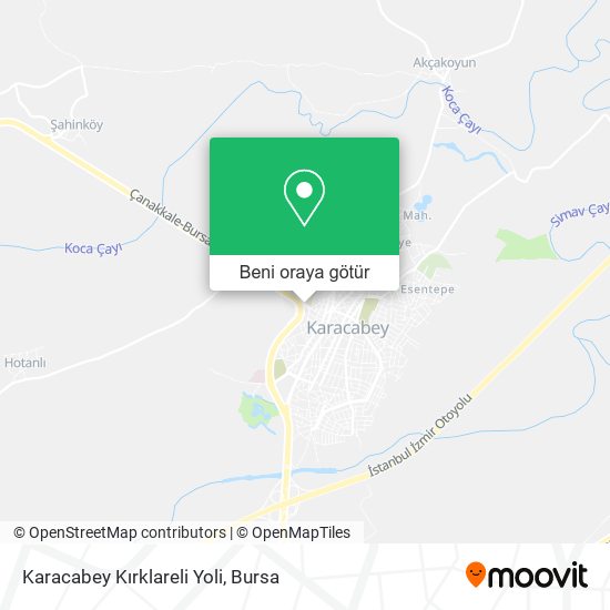 Karacabey Kırklareli Yoli harita