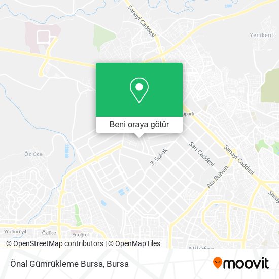 Önal Gümrükleme Bursa harita