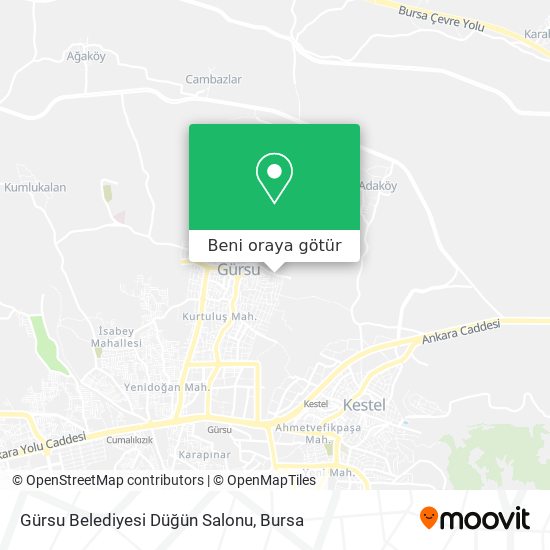 Gürsu Belediyesi Düğün Salonu harita
