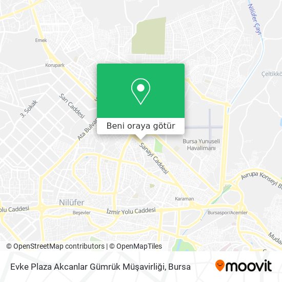 Evke Plaza Akcanlar Gümrük Müşavirliği harita