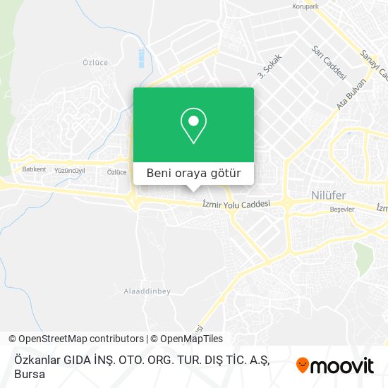 Özkanlar GIDA İNŞ. OTO. ORG. TUR. DIŞ TİC. A.Ş harita