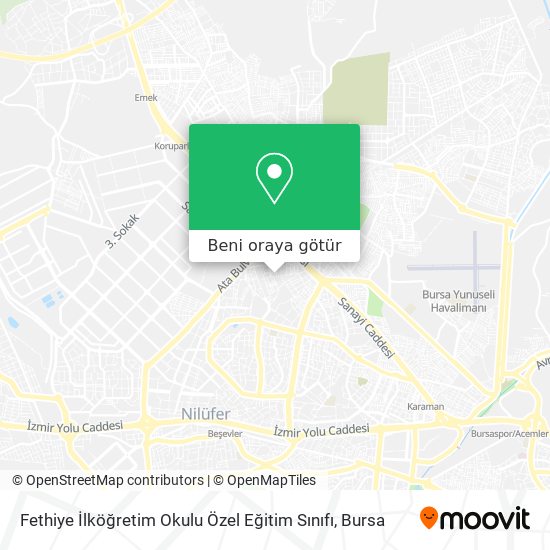 Fethiye İlköğretim Okulu Özel Eğitim Sınıfı harita