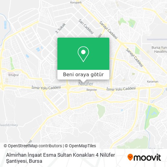 Almirhan İnşaat Esma Sultan Konakları 4 Nilüfer Şantiyesi harita