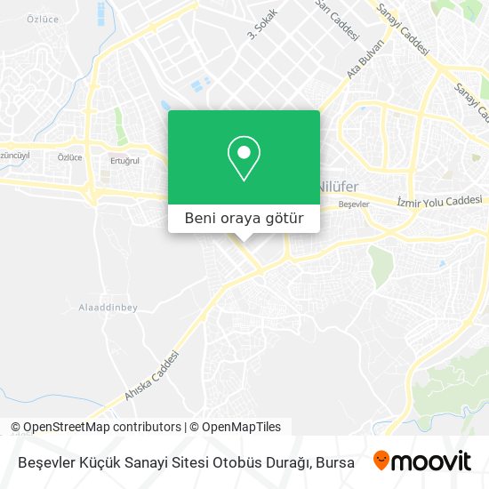 Beşevler Küçük Sanayi Sitesi Otobüs Durağı harita