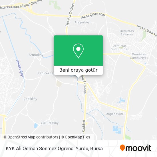 KYK Ali Osman Sönmez Öğrenci Yurdu harita