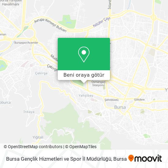 Bursa Gençlik Hizmetleri ve Spor Ìl Müdürlüğü harita