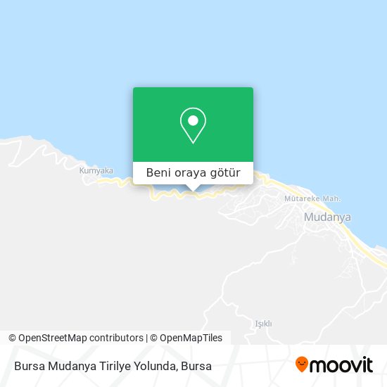 Bursa Mudanya Tirilye Yolunda harita