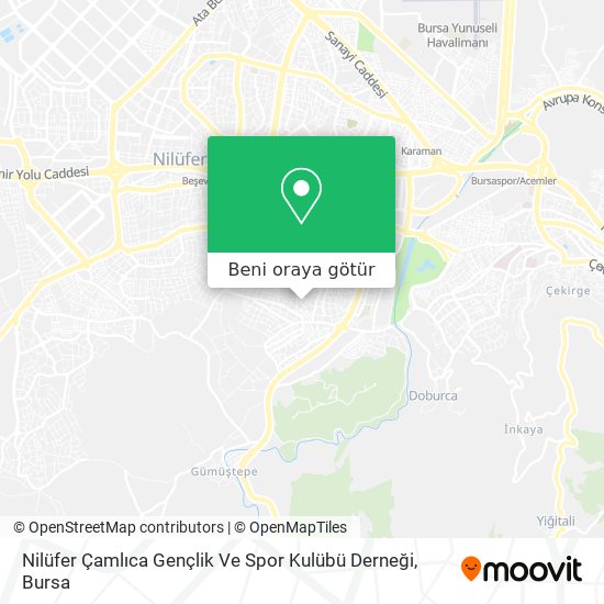 Nilüfer Çamlıca Gençlik Ve Spor Kulübü Derneği harita