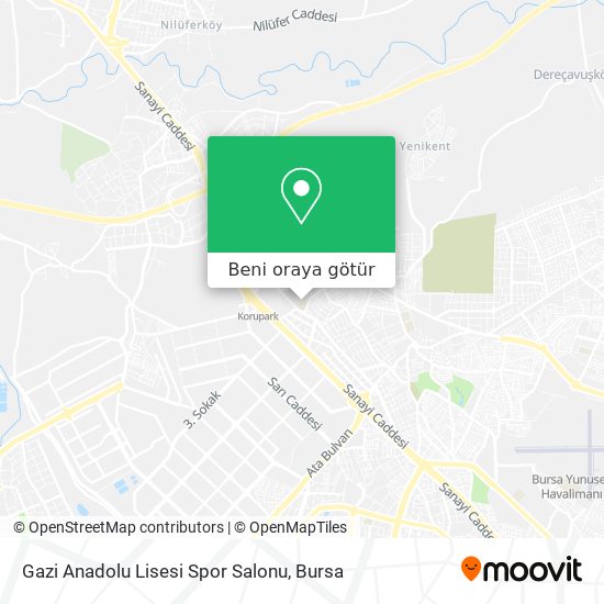 Gazi Anadolu Lisesi Spor Salonu harita