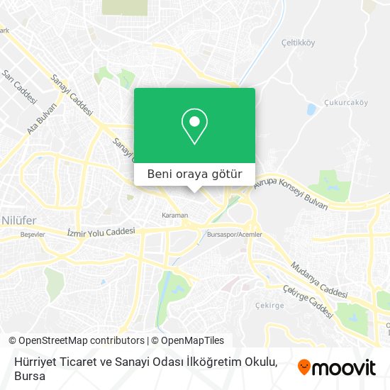 Hürriyet Ticaret ve Sanayi Odası İlköğretim Okulu harita