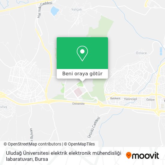 Uludağ Üniversitesi elektrik elektronik mühendisliği labaratuvarı harita