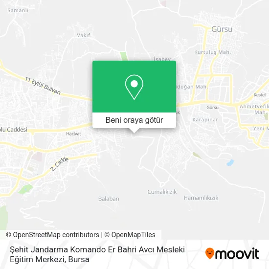 Şehit Jandarma Komando Er Bahri Avcı Mesleki Eğitim Merkezi harita