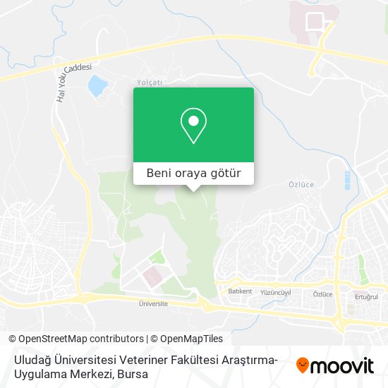 Uludağ Üniversitesi Veteriner Fakültesi Araştırma-Uygulama Merkezi harita