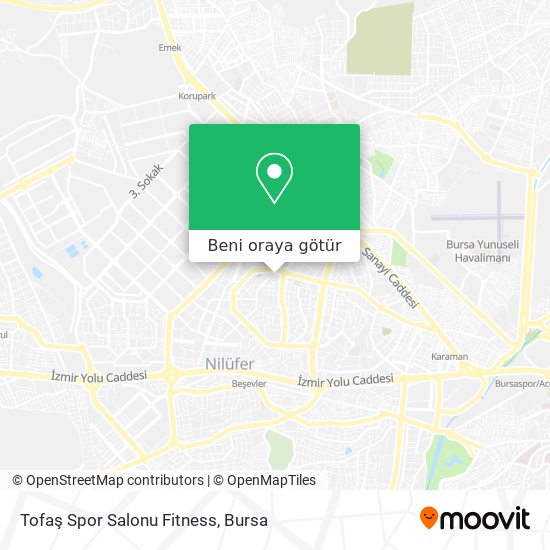 Tofaş Spor Salonu Fitness harita