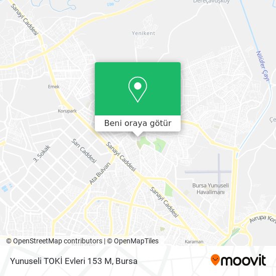 Yunuseli TOKİ Evleri 153 M harita