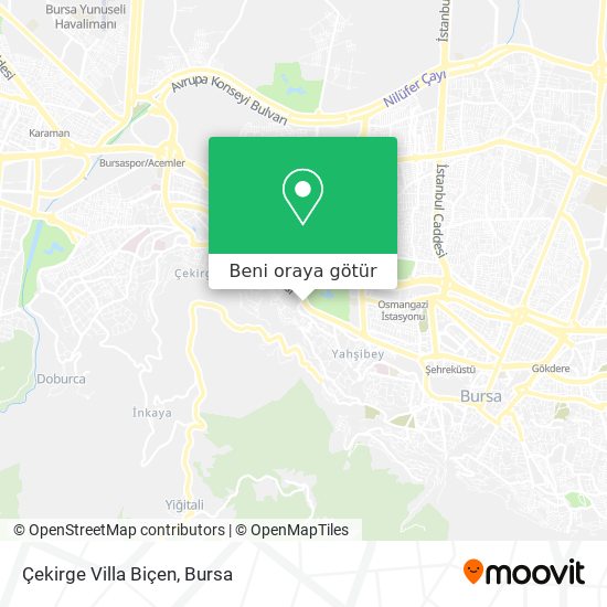 Çekirge Villa Biçen harita