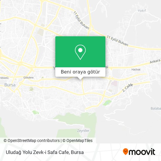 Uludağ Yolu Zevk-i Safa Cafe harita