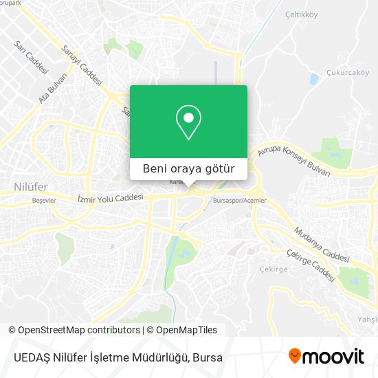 UEDAŞ Nilüfer İşletme Müdürlüğü harita