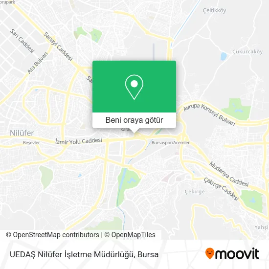 UEDAŞ Nilüfer İşletme Müdürlüğü harita