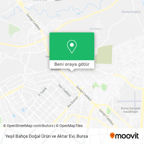 Yeşil Bahçe Doğal Ürün ve Aktar Evi harita
