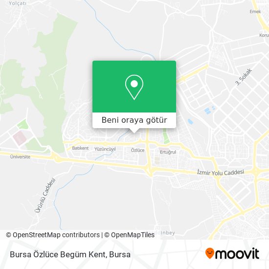 Bursa Özlüce Begüm Kent harita