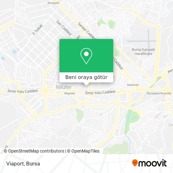 Viaport, Nilüfer nerede, Otobüs veya Metro ile nasıl gidilir? Moovit