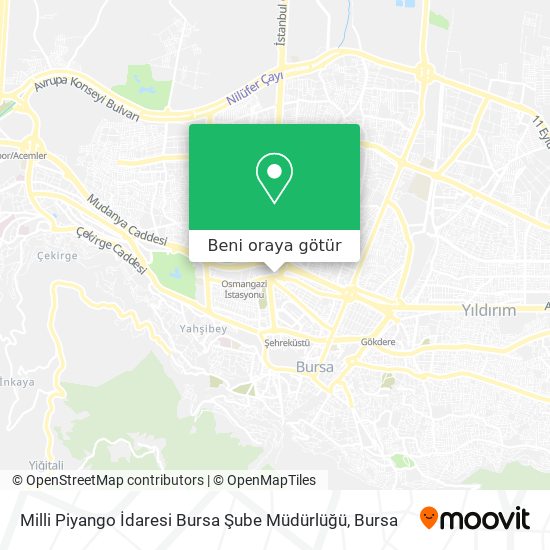 Milli Piyango İdaresi Bursa Şube Müdürlüğü harita