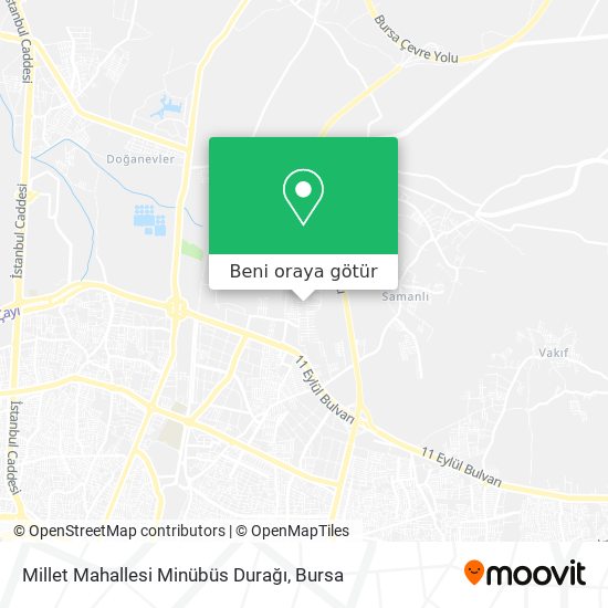 Millet Mahallesi Minübüs Durağı harita