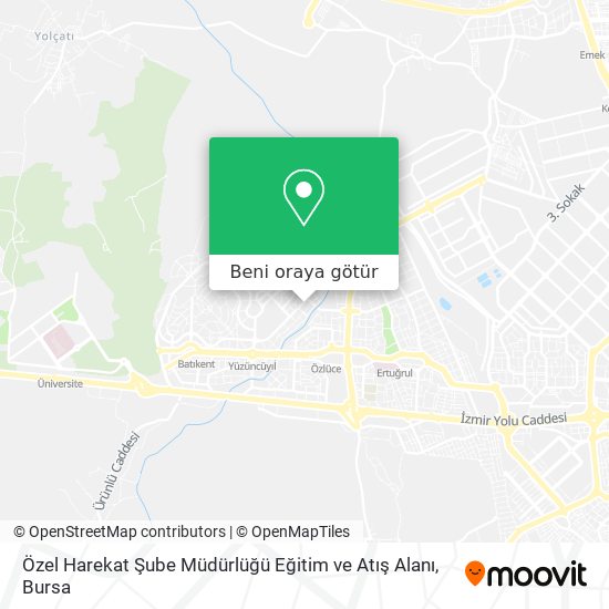 Özel Harekat Şube Müdürlüğü Eğitim ve Atış Alanı harita