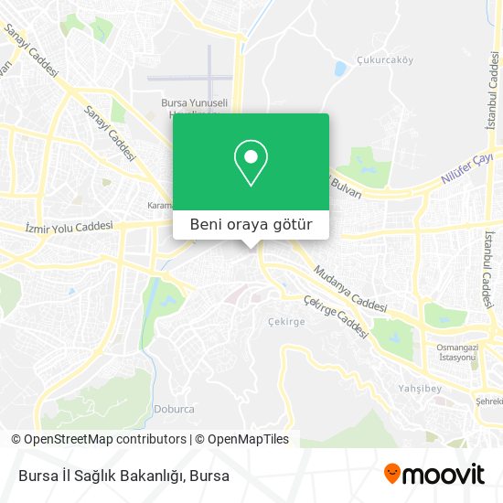 Bursa İl Sağlık Bakanlığı harita