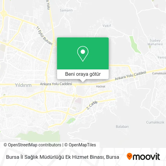 Bursa İl Sağlık Müdürlüğü Ek Hizmet Binası harita