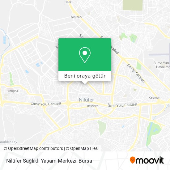 Nilüfer Sağlıklı Yaşam Merkezi harita