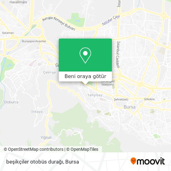 beşikçiler otobüs durağı harita