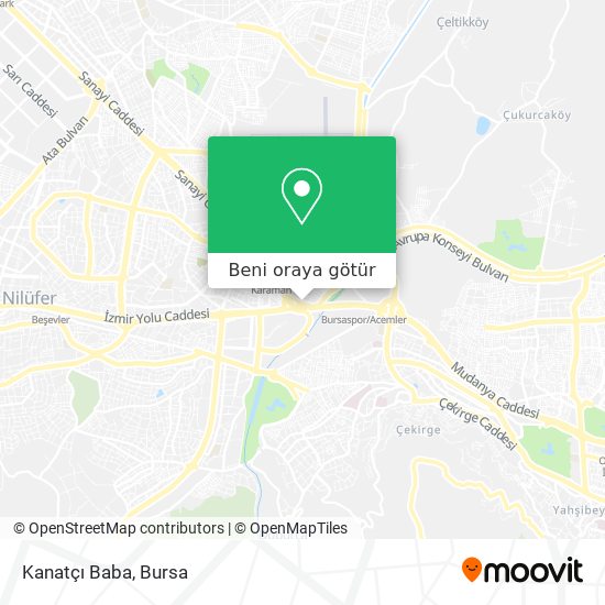 Kanatçı Baba harita