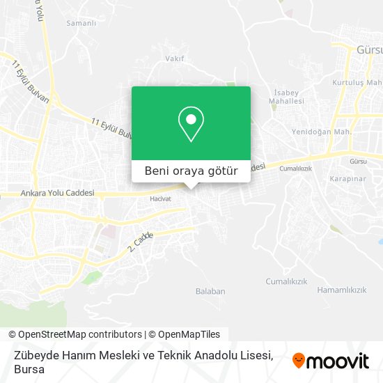 Zübeyde Hanım Mesleki ve Teknik Anadolu Lisesi harita